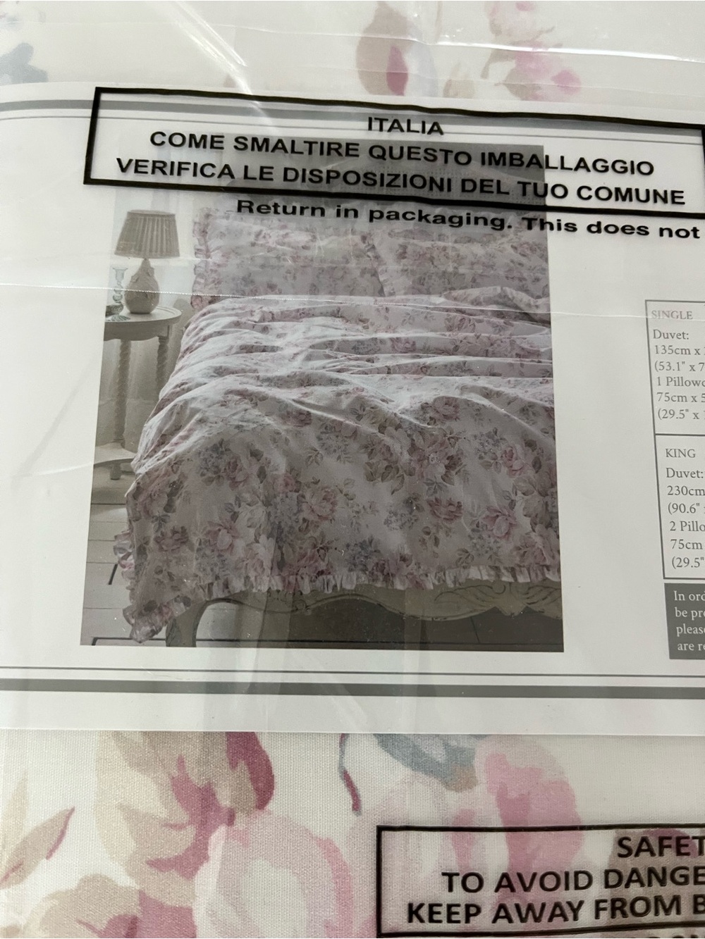 Shabby Chic by Rachel Ashwell Cluster Floral Duvet Cover - Pink/Cream - Picture 5 of 9
